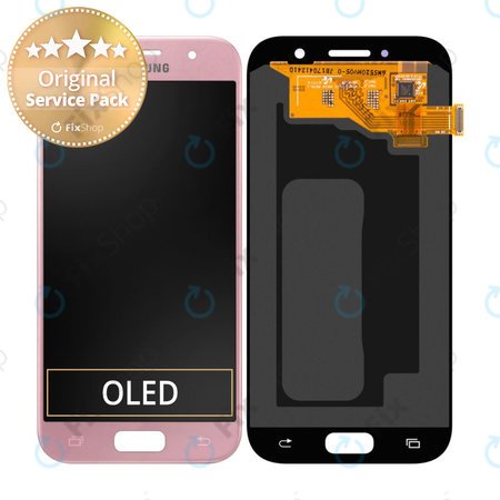 Samsung Galaxy A5 A520F (2017) - LCD Displej + Dotykové Sklo (Peach Cloud) - GH97-19733D, GH97-20135D Genuine Service Pack