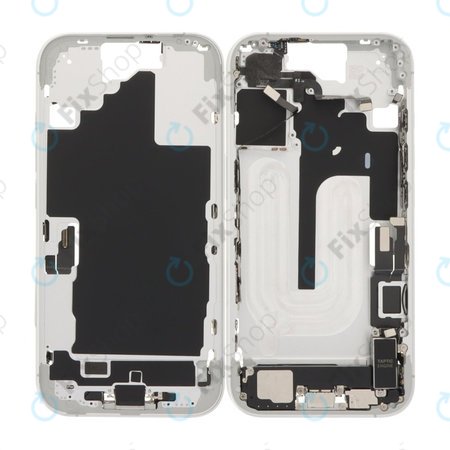 Apple iPhone 16 - Střední Rám + Tlačítka Zapnutí, Hlasitosti a Kamery (White)
