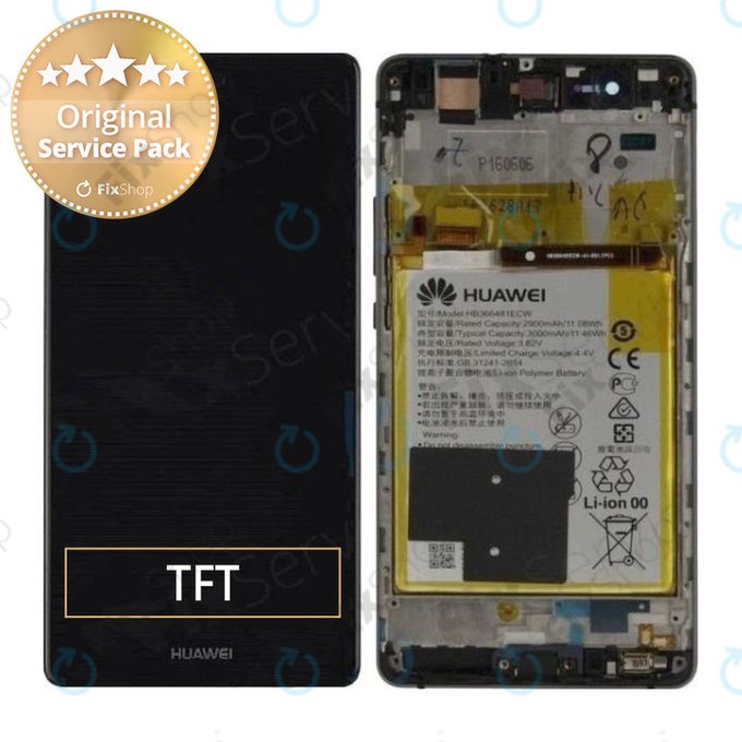 Huawei P9 Lite VNS-L21 - LCD Displej + Dotykové Sklo + Rám + Baterie (Black) - 02350TMU, 02350TRB