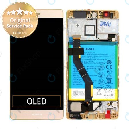 Huawei P9 Plus - LCD Displej + Dotykové Sklo + Rám + Baterie (Gold) - 02350SUQ, 02350SUW Genuine Service Pack