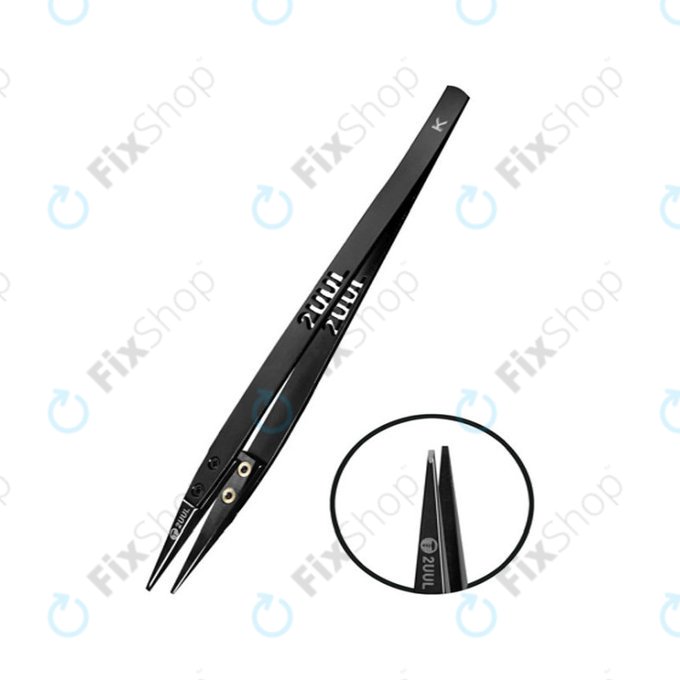 Pinzeta, ESD antistatická s plochým keramickým hrotem, 2UUL TW32