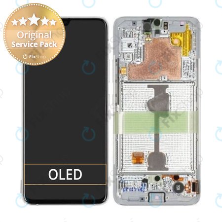 Samsung Galaxy A90 A908F - LCD Displej + Dotykové Sklo + Rám (White) - GH82-21092B Genuine Service Pack