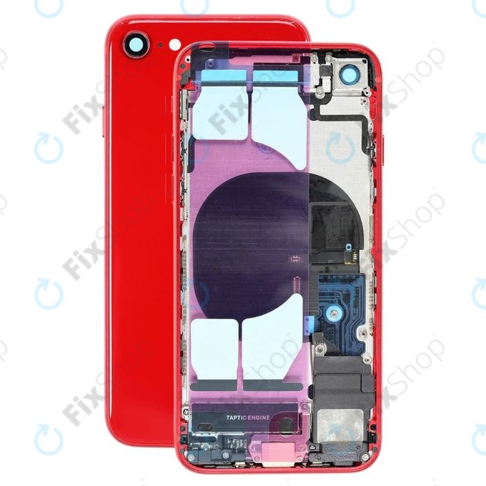 Apple iPhone 8 - Zadní Housing s Malými Díly (Red)