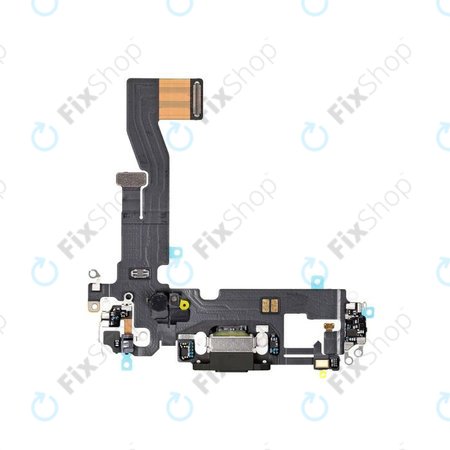 Apple iPhone 12, 12 Pro - Nabíjecí Konektor + Flex Kabel (Black)