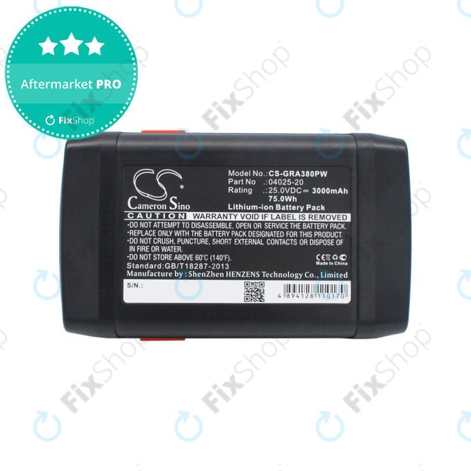 Baterie pro Gardena 380 Li, 8838, 3000mAh, Li-ion, 25V, 04025-20, HQ