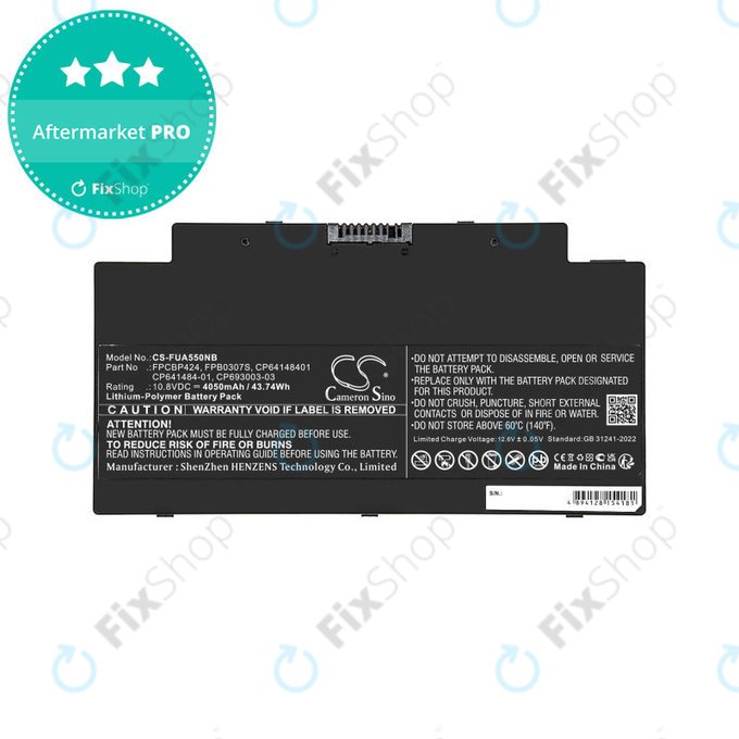 Baterie pro Fujitsu Lifebook AH77, A556, A3510, U536, 4050mAh, Li-Pol, 10.8V, CP641484-01, HQ
