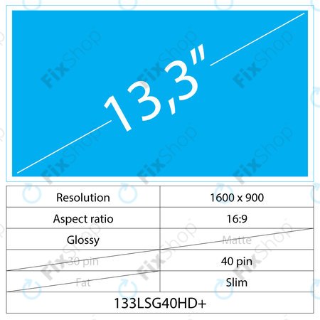 13.3 LCD Slim Lesklý 40 pin HD+