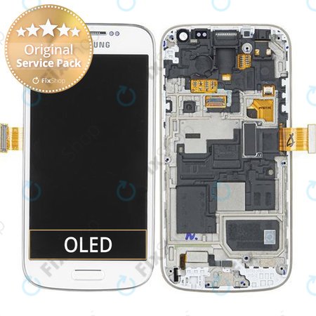 Samsung Galaxy S4 Mini i9195 - LCD Displej + Dotykové Sklo + Rám (White Frost) - GH97-14766B Genuine Service Pack