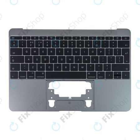 Apple MacBook 12" A1534 (Early 2015 - Mid 2017) - Horní Rám Klávesnice + Klávesnice UK (Space Gray)