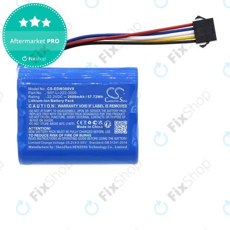 Baterie pro Ecovacs Winbot X, WA30, WA50, 2600mAh, Li-Ion, 22.2V, S07-Li-222-3000, HQ