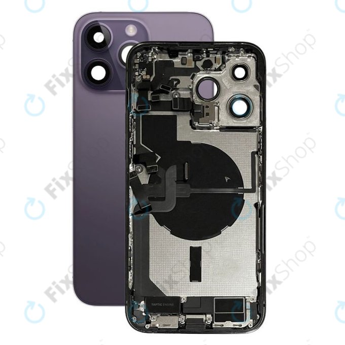Apple iPhone 14 Pro Max - Zadní Housing s Malými Díly (Deep Purple)