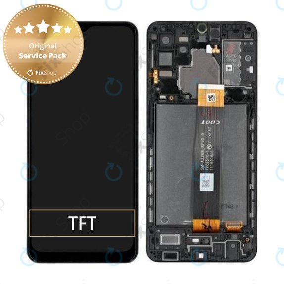 Samsung Galaxy A32 5G A326B - LCD Displej + Dotykové Sklo + Rám (Awesome Black) - GH82-25121A, GH82-25122A Genuine Service Pack