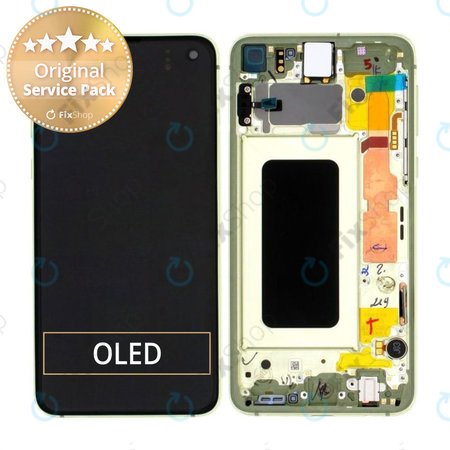 Samsung Galaxy S10e G970F - LCD Displej + Dotykové Sklo + Rám (Canary Yellow) - GH82-18852G, GH82-18836G Genuine Service Pack