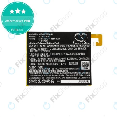 Baterie pro Lenovo Tab 4, Lenovo TB850, 4850mAh, Li-Pol, 3.85V, L16D1P34, HQ