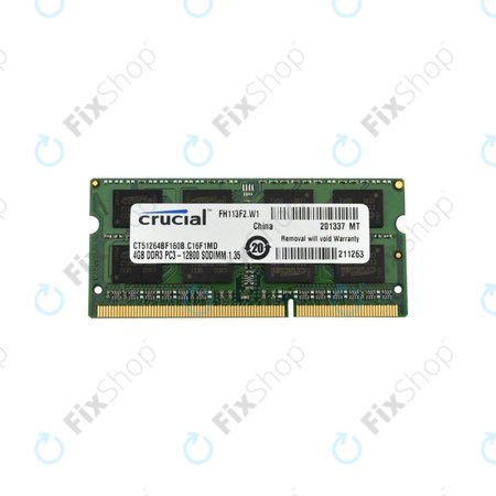 Operační paměť Crucial SO-DIMM 4GB DDR3L 1600MHz - Genuine Service Pack
