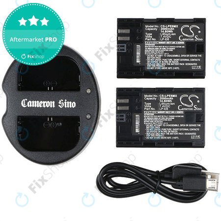 Baterie 2 ks s nabíječkou pro Canon EOS 5D Mark II, EOS 7D, 2000mAh, Li-Ion, 7.4V, LP-E6, HQ